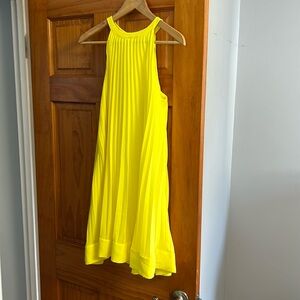 Beautiful pleated canary yellow dress